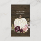 ピンク金ゴールドレッドフローラ素朴ウッドおむつラッフル 名刺 (裏面)