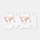 ピンク金ゴールドワールドマップトラベルアドベンチャーベビーシャワー フェイバーボックス (折り畳みなし)