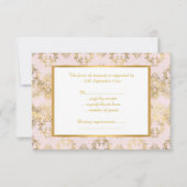 ピンク金ゴールドヴィンテージビクトリアンすべての行事RSVP 出欠カード (正面)