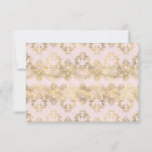 ピンク金ゴールドヴィンテージビクトリアンすべての行事RSVP 出欠カード (裏面)