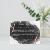 ピンク金ゴールド付きはがき黒とバラフォント ポストカード (スタンド正面)