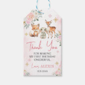 ピンク金ゴールド冬ワンダーランド誕生日感謝していユーラベル ギフトタグ (正面)