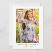 ピンク金ゴールド卒業パーティー招待状-フォトバック 招待状 (裏面)