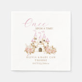 ピンク金ゴールド城プリンセスベビーシャワー スタンダードカクテルナプキン (正面)