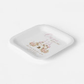 ピンク金ゴールド城プリンセスベビーシャワー ペーパープレート (傾斜あり)