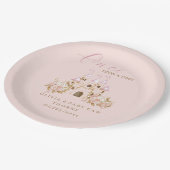 ピンク金ゴールド城プリンセスベビーシャワー ペーパープレート (アングル)