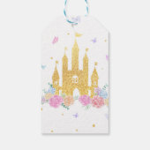 ピンク金ゴールド城プリンセス誕生日サンキューユユーラベル ギフトタグ (裏面)