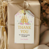 ピンク金ゴールド城プリンセス誕生日サンキューユユーラベル ギフトタグ