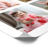 ピンク金ゴールド城プリンセス誕生日マイルストーンサイン ポスター (角)