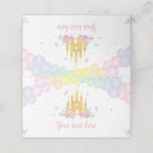 ピンク金ゴールド城プリンセス誕生日座席表 プレイスカード (外部開封)