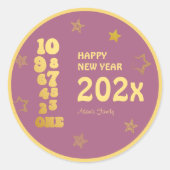 ピンク金ゴールド大晦日 ラウンドシール (正面)