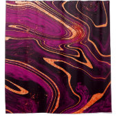 ピンク金ゴールド大理石シャワーカーテン シャワーカーテン (正面)