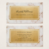 ピンク金ゴールド大理石スタイリスト名刺 (正面&裏面)