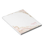 ピンク金ゴールド大理石 – メモエレガント帳 ノートパッド (アングル)