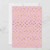 ピンク金ゴールド女の子の赤ちゃんシャワー招待状ドット 招待状 (裏面)