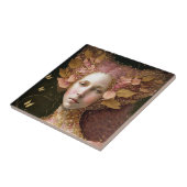 ピンク金ゴールド妖精妖精女性ファンタジーアート タイル (側面)