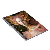 ピンク金ゴールド妖精妖精女性ファンタジーアート ノートブック (右側)