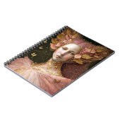 ピンク金ゴールド妖精妖精女性ファンタジーアート ノートブック (左側)