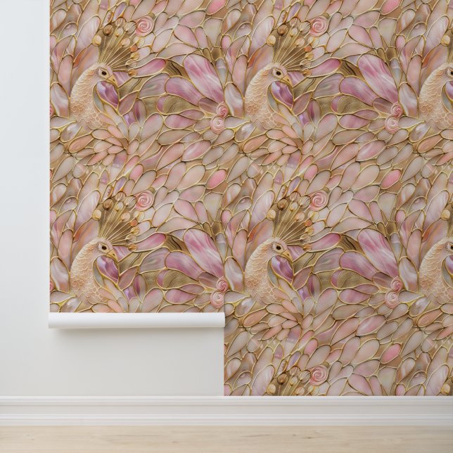 ピンク金ゴールド孔雀 壁紙 (アプリケーション)