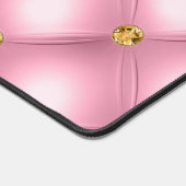 ピンク金ゴールド宝石タフテッドデスクマットと名前をカスタムする デスクマット (コーナー)