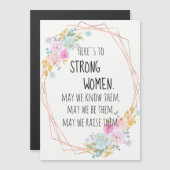 ピンク金ゴールド幾何学的フローラ強い女性が奨励 (正面/裏面)