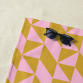 ピンク金ゴールド幾何形状パターパーソナライズされたン ビーチタオル (インサイチュ)