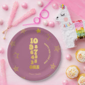 ピンク金ゴールド新年イブパーティー ペーパープレート (パーティー)