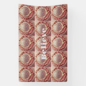 ピンク金ゴールド星空金ゴールドグリッターバ信じナー 横断幕 (縦)