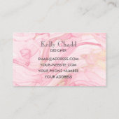 ピンク金ゴールド水彩デザイン 名刺 (裏面)