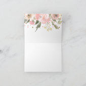 ピンク金ゴールド水彩フローラ サンキューカード (内部)