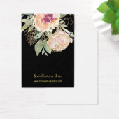 ピンク金ゴールド水彩花カスタムイヤリングカード (デスク)