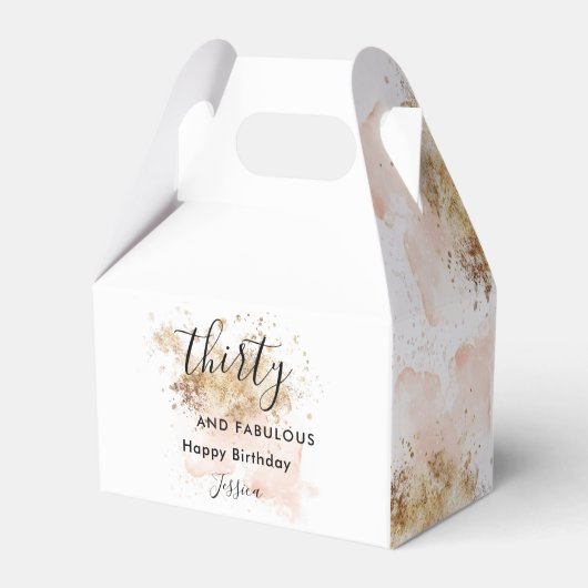 ピンク金ゴールド水彩30と素晴らしい30歳の誕生日 フェイバーボックス (裏面サイド)