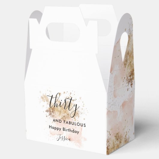 ピンク金ゴールド水彩30と素晴らしい30歳の誕生日 フェイバーボックス (オープン)
