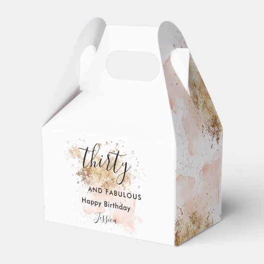ピンク金ゴールド水彩30と素晴らしい30歳の誕生日 フェイバーボックス (正面サイド)