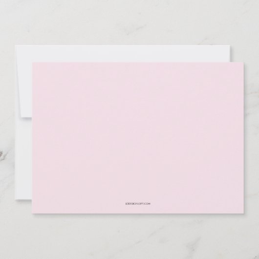 ピンク金ゴールド水玉模様ベビーシャワーありがとう 招待状 (裏面)