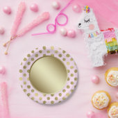 ピンク金ゴールド水玉模様誕生日パーティー ペーパープレート (パーティー)