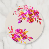 ピンク金ゴールド水色フローラブライダルシャワーブランチ フェイバータグ (裏面)