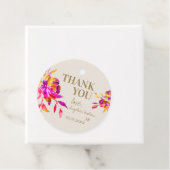 ピンク金ゴールド水色フローラブライダルシャワーブランチ フェイバータグ (インサイチュ)