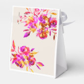 ピンク金ゴールド水色フローラブライダルシャワーブランチ フェイバーボックス (裏面サイド)