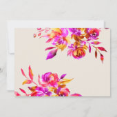 ピンク金ゴールド水色フローラブライダルシャワーブランチ 招待状 (裏面)