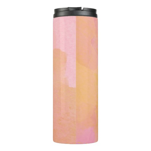 ピンク金ゴールド水色抽象芸術絵画名前をカスタムする タンブラー (裏面)
