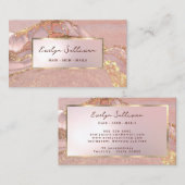 ピンク金ゴールド流動大理石の名刺 名刺 (正面/裏面)