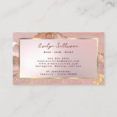 ピンク金ゴールド流動大理石の名刺 名刺 (裏面)