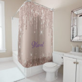 ピンク金ゴールド滴下マーベルシャワーカーテン シャワーカーテン (インサイチュ)