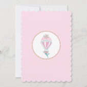 ピンク金ゴールド熱気球バースデーパーティー招待状 招待状 (裏面)