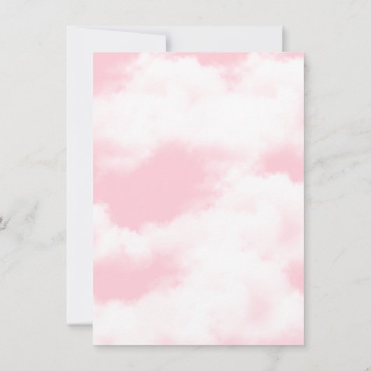 ピンク金ゴールド熱気球ベビーシャワー招待状 招待状 (裏面)