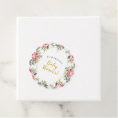 ピンク金ゴールド牡丹ベビーシャワー フェイバータグ (インサイチュ)