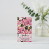 ピンク金ゴールド牡丹 名刺 (スタンド正面)