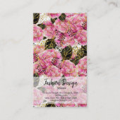 ピンク金ゴールド牡丹 名刺 (正面)