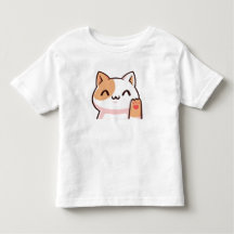ピンク金ゴールド猫ベビーTシャツ